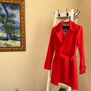 NWOT, Coach Orange/Red Trench Coat, Size S/P